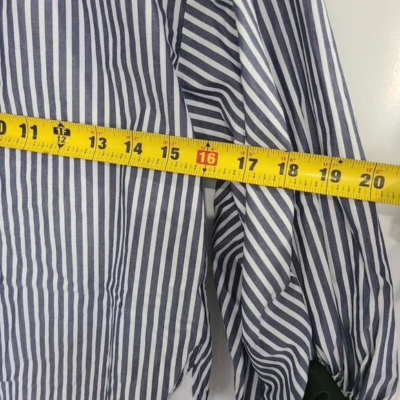 Loft Colorblock Poplin Petite Blouse Top Women's Sz XSP Green/White Casual Cute - Picture 5 of 11